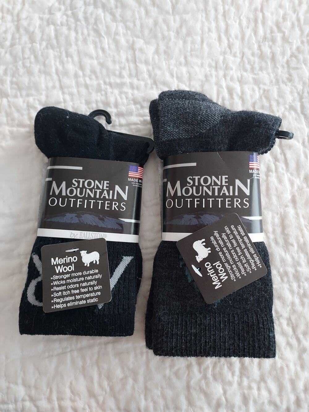 New Stone Mountain Boys/Men Socks Merino wool blend size S Ballston Irregular?